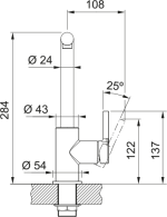 Μπαταρία κουζίνας Lina L Standard Chrome 115.0693.230 Franke 6