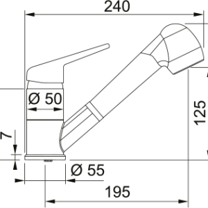 Μπαταρία κουζίνας Novara Plus Spray Coffee 115.0470.663 Franke 2