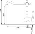 Μπαταρία κουζίνας Old England Standard Bronze gold 115.0028.205 Franke 2