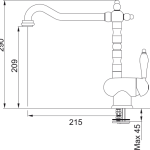 Μπαταρία κουζίνας Old England Standard Bronze gold 115.0028.205 Franke 2