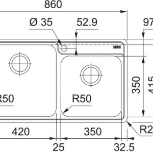 Νεροχύτης ένθετος Inox Franke Maris BCX 620 42 35 86x48cm – 101.0517.506 2