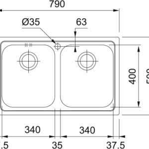 Νεροχύτης κουζίνας ένθετος Inox Franke Logica Line LLL 620 79×50cm – 101.0153.295 5