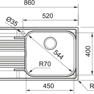 Νεροχύτης κουζίνας ένθετος Inox Franke Smart SRX 611 86 86×50cm – 101.0454.907 2