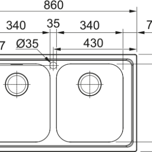 Νεροχύτης κουζίνας ένθετος Inox Franke Smart SRX 620 86 86×50cm – 101.0454.908 2