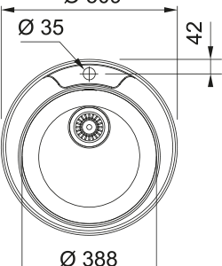 Νεροχύτης κουζίνας ένθετος Inox FrankeRondo ROL 610 39 Ø38 – 101.0713.866 2