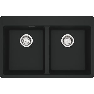 Νεροχύτης κουζίνας ένθετος γρανιτένιος Black matt 620 34 34 78×50cm – 114.0737.739 Franke min