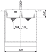 Νεροχύτης κουζίνας ένθετος γρανιτένιος Polar White 620 34 34 78×50cm – 114.0737.761 Franke 3