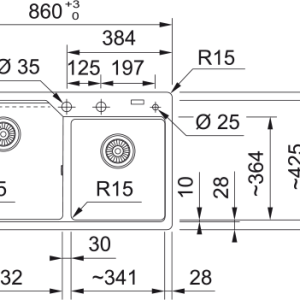 Νεροχύτης κουζίνας ένθετος γρανιτένιος Urban UBG 620 86 86×50cm – 114.0687.702 Franke 2