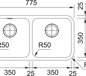 Νεροχύτης κουζίνας υποκαθήμενος Inox Franke Bell BCX 120 35 35 47,5×41cm – 122.0617.530 2