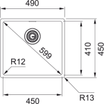 Νεροχύτης κουζίνας υποκαθήμενος Inox Franke Box BXX 210 110 45 49x45cm – 127.0477.236 2