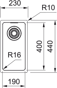 Νεροχύτης κουζίνας υποκαθήμενος Inox Franke Maris MRX 110 19 23x44cm – 122.0622.705 2