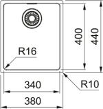 Νεροχύτης κουζίνας υποκαθήμενος Inox Franke Maris MRX 110 34 34x40cm – 122.0617.528 2