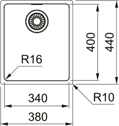 Νεροχύτης κουζίνας υποκαθήμενος Inox Franke Maris MRX 110 34 34x40cm – 122.0617.528 2