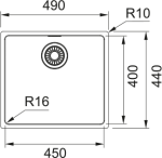 Νεροχύτης κουζίνας υποκαθήμενος Inox Franke Maris MRX 110 45 49x44cm – 122.0622.704 2