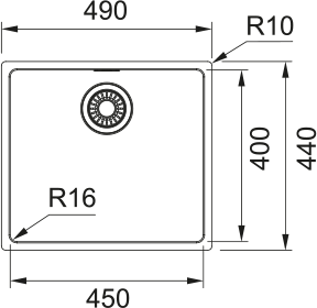 Νεροχύτης κουζίνας υποκαθήμενος Inox Franke Maris MRX 110 45 49x44cm – 122.0622.704 2