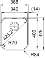 Νεροχύτης κουζίνας υποκαθήμενος Inox Franke Smart SRX 110 34 36,8x42,8cm – 122.0737.128 2