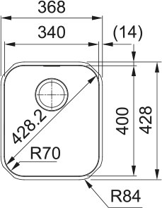 Νεροχύτης κουζίνας υποκαθήμενος Inox Franke Smart SRX 110 34 36,8x42,8cm – 122.0737.128 2