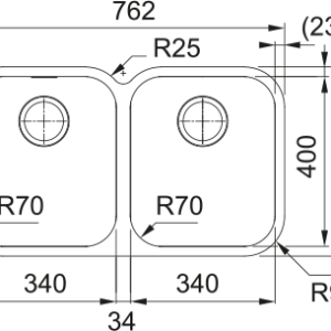 Νεροχύτης κουζίνας υποκαθήμενος Inox Franke Smart SRX 120 34 34 76,2×44,7cm – 122.0737.126 2