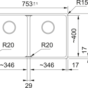 Νεροχύτης κουζίνας υποκαθήμενος γρανιτένιος Stone Grey MRG 120 35 35 75.3×43.3cm – 125.0687.756Franke 2