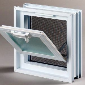 Πλαστικό παράθυρο αντί 1 υαλότουβλου 24x24 cm με διπλό τζάμι