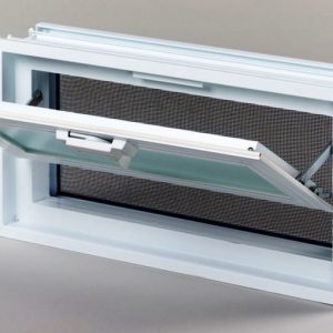 Πλαστικό παράθυρο οριζόντιο αντί 2 υαλότουβλων 19x19 cm με διπλό τζάμι