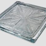 Υαλόπλακα δαπέδου 20x20 cm πάχους 2 cm με σχέδιο κύκλων από χυτο-πρεσσαριστό γυαλί