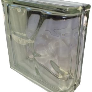 Τερματικό υαλότουβλο μονό σύννεφο άχρωμο 19×19cm πάχους 8cm