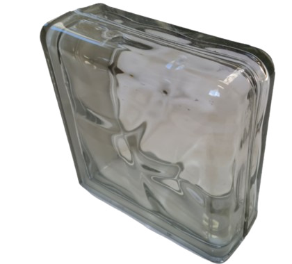 10331912_a Τερματικό υαλότουβλο διπλό σύννεφο άχρωμο 19×19 cm - Image 1