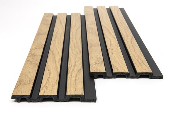 Panel Τοίχου με 3D Πηχάκια Piano F4 Natural Oak Black