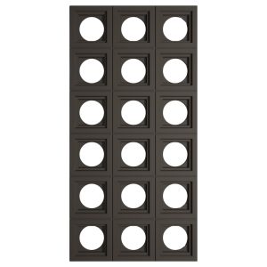 3D Panel Τοίχου PU Gap Circle Light Black με κυκλικές εσοχές