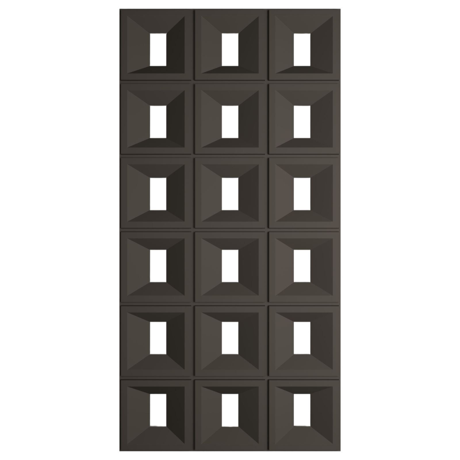 3D Panel Τοίχου PU Gap Rect Light Black με ορθογώνιες εσοχές