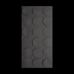 3D Panel Τοίχου PU Geometry Lego Light Black με κυκλικό γεωμετρικό μοτίβο