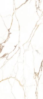 SPC Wall Panel Bianco Gold R192 Rocko Tiles με όψη λευκού μαρμάρου και χρυσαφένιες φλέβες