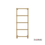 Θερμαινόμενη πετσετοκρεμάστρα Thermo Adelphi brushed brass (gold) PVD σε μπάνιο