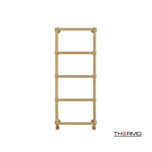 Θερμαινόμενη πετσετοκρεμάστρα Thermo Adelphi brushed brass (gold) PVD σε μπάνιο