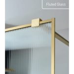 Διαχωριστικό ντουζιέρας Devon IWIS Walk-in Fluted 70×200cm Gold Brushed PVD - Image 2