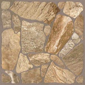 Πλακάκι Porcellanato 45.6×45.6 Cobblestone Brown με όψη πέτρας