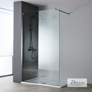 Διαχωριστικό ντουζιέρας Devon IWIS Walk-In 70x220cm Black Brushed PVD με κρύσταλλο ασφαλείας 8mm