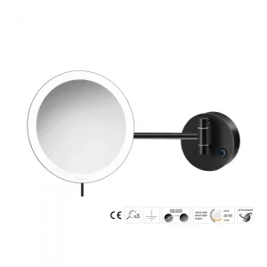 Μεγεθυντικός Καθρέπτης Sanco x3 με LED Black mat MRLED-705-M116