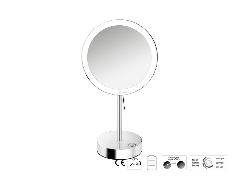 Μεγεθυντικός Καθρέπτης x3 με LED Sanco Chrome MRLED-903-A03