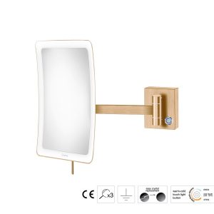 Μεγεθυντικός Καθρέπτης x3 με LED Sanco Warm bronze brushed MRLED-305-PVD-01BR