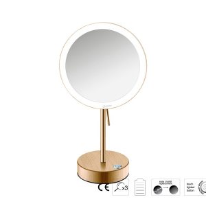 Μεγεθυντικός Καθρέπτης x3 με LED Sanco Warm bronze brushed MRLED-903-PVD-01BR