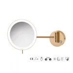Μεγεθυντικός Καθρέπτης x3 με LED Sanco Warm bronze brushed MRLED-905-PVD-01BR