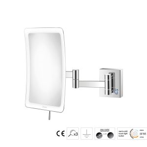 Μεγεθυντικός Καθρέπτης x3 με LED & Διπλό Βραχίονα Sanco Chrome MRLED-301-A03
