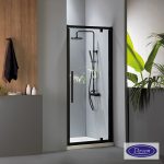 Ανοιγόμενη Πόρτα Ντουζιέρας Devon Flow Pivot 70×195 cm Black Matt