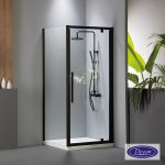 Ανοιγόμενη Πόρτα Ντουζιέρας Devon Flow Pivot 70×195 cm Black Matt PF70C-400