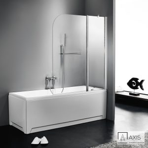Δίπτυχο Μπανιέρας 120cm με πετσετοκρεμάστρα Axis Clear Chrome XG1200T-100