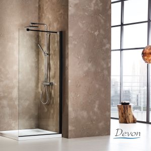 Διαχωριστικό Ντουζιέρας Devon IWIS WD Walk-in 70×185cm Black Matt WD100C-400
