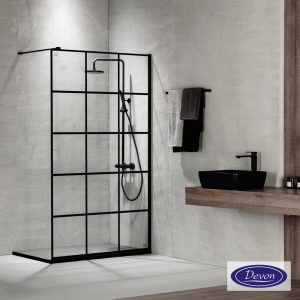 Διαχωριστικό Ντουζιέρας Devon IWIS Walk-in Decor 70×200cm Black Matt IW70DC-400