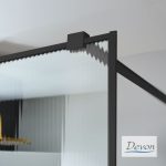 Διαχωριστικό ντουζιέρας Devon IWIS Walk-in Fluted 70×200cm Black Matt - Image 2